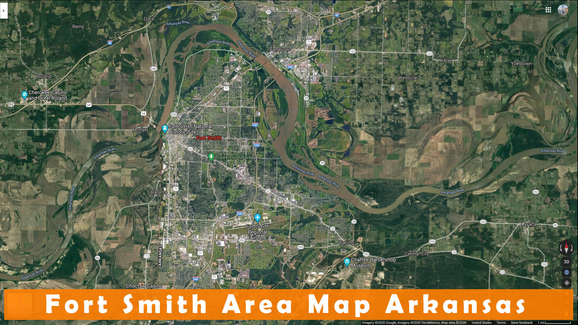 Fort Smith Area Map Arkansas